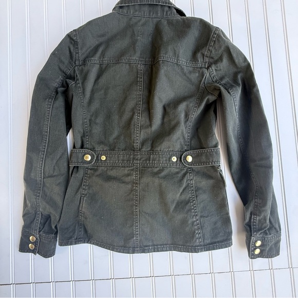 J Crew Resin Coated Twill Field Jacket Mossy Brown Green Women's XX-small - Picture 3 of 9